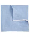 Reiss Sky Blue Melange Linen Contrast Trim Pocket Square