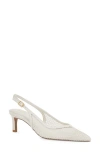 Reiss Sirena Pointed Toe Kitten Heel Slingback Pump In White