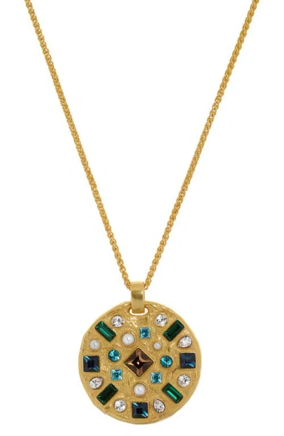 Reiss Skye Crystal Coin Pendant Necklace
