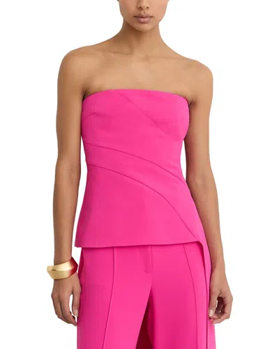 Reiss Skye Strapless Drape Detail Structured Top In Pink