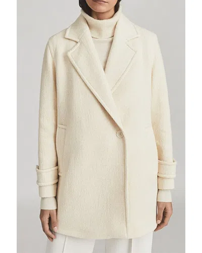 Reiss Skye Wool & Linen-blend Coat In White