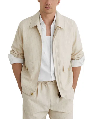 Reiss Slayman Pinstripe Jacket In Neutral