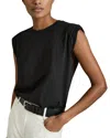 Reiss Sleeveless Crewneck Tee In Black