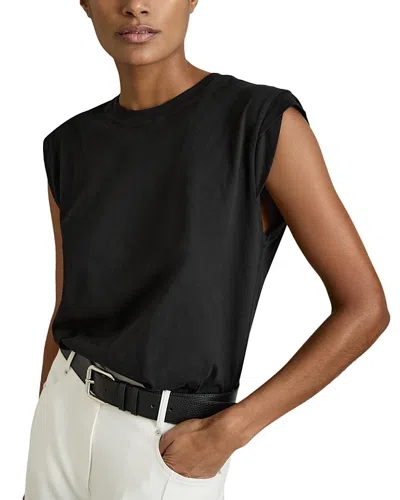 Reiss Sleeveless Crewneck Tee In Black