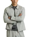 Reiss Soft Blue Suede Zip-through Jacket