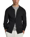 Reiss Navy Fine-ribbed Button-through Cardigan In Navy