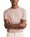 Reiss Soft Pink Cotton Crew-neck T-shirt In Pink