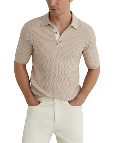 Reiss Slim Fit Oatmeal Brown Polo Shirt In Neutral