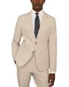 Reiss Mens Bay Notch-lapel Single-breasted Seersucker Stretch-cotton Blazer Oatmeal White