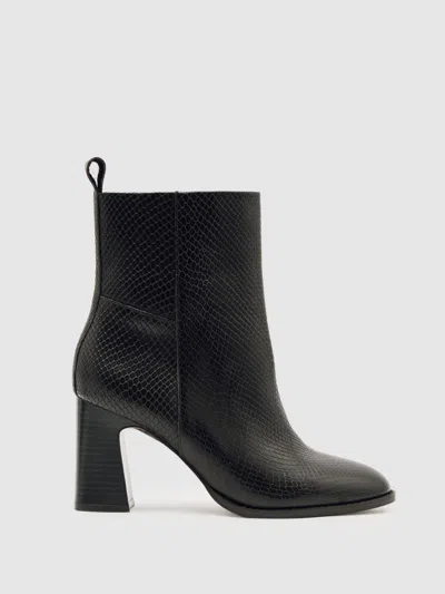 Reiss Snake Boots In Black