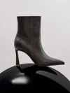 Reiss Snake High Heeled Leather Ankle Boots In Brown
