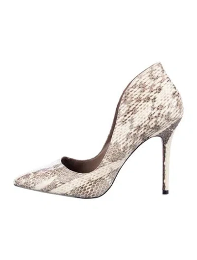 Pre-owned Reiss Snakeskin Animal Print Pumps In Neutral