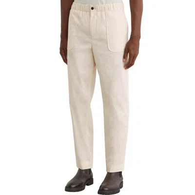 Reiss Snap Cotton Blend Tapered Pants In White