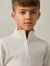 Reiss Snow Blackhall 9-13 Yrs Merino Wool Half-zip Funnel Neck Jumper