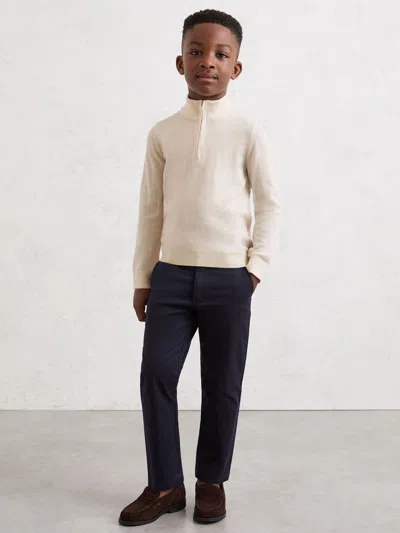Reiss Snow White Blackhall 9-13 Yrs Wool Half-zip Funnel Neck Jumper