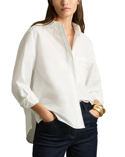 Reiss Sofia Stab Stitch Shirt In White