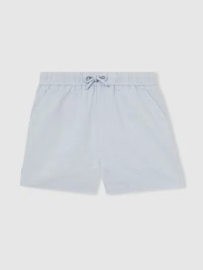 Reiss Soft Blue Cleo 13-14 Yrs Cotton-linen Drawstring Shorts