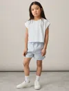 Reiss Soft Blue Cleo 4-9 Yrs Cotton-linen Drawstring Shorts