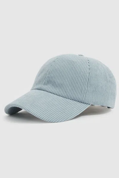 Reiss Soft Blue Corduroy Baseball Cap In Soft Blue