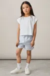 Reiss Soft Blue Cotton-linen Drawstring Shorts In Soft Blue