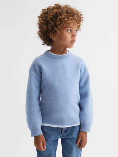 Reiss Soft Blue Junior Merino Crew Neck Jumper