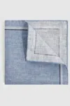 Reiss Soft Blue Linen Pocket Square