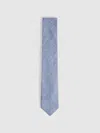 Reiss Soft Blue Linen Textured Tie