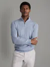 Shop Reiss Soft Blue Melange Merino Wool Half-zip Funnel Neck Jumper