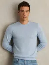 Reiss Mens Soft Blue Wessex Crewneck Wool Jumper Xl In Blue