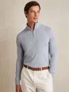 Reiss Blackhall Merino Wool Quarter Zip Pullover In Blue