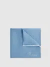 Reiss Soft Blue Plain Silk Pocket Square