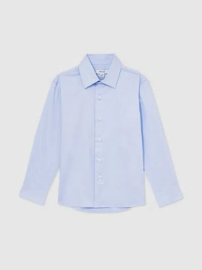Reiss Kids'  Soft Blue Remote 13-14 Yrs Slim-fit Cotton Shirt