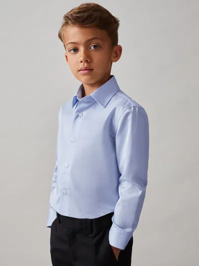 Reiss Kids'  Soft Blue Remote 3-9 Yrs Slim-fit Cotton Shirt