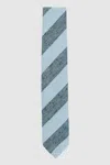 Reiss Soft Blue Silk-blend Textured Stripe Tie