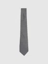 Reiss Soft Blue Silk Floral Print Tie