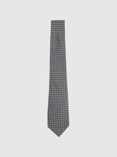 Reiss Soft Blue Silk Floral Print Tie