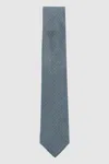 Reiss Soft Blue Silk Geometric-print Tie