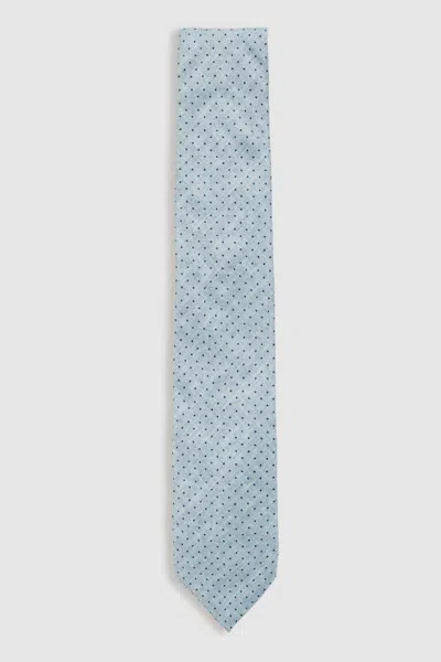 Reiss Soft Blue Silk Pin-dot Tie