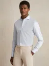 Reiss Soft Blue Storm Fit Cotton-twill Two-fold Shirt-fit In Blue
