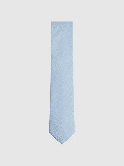 Reiss Soft Blue Textured Silk-blend Tie