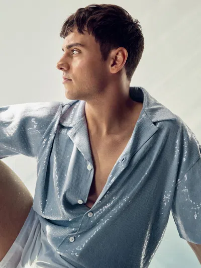 Reiss Soft Blue | Tom Daley Sequin Lover Shirt