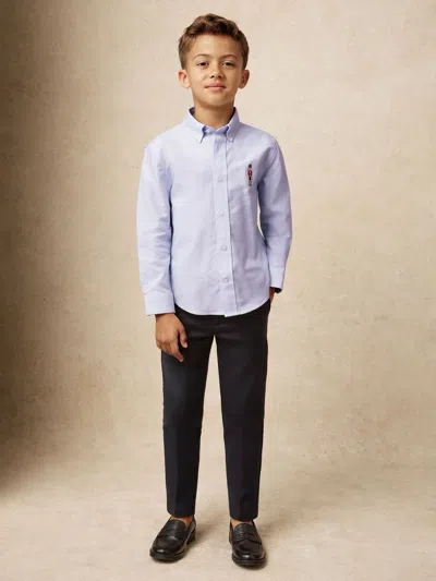 REISS REISS SOFT BLUE WILF 3-9 YRS NUTCRACKER-EMBROIDERED OXFORD SHIRT COTTON