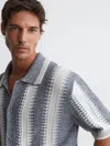 Reiss Dale Stripe Button-front Sweater In Multi