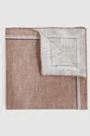 Reiss Soft Brown Linen Pocket Square