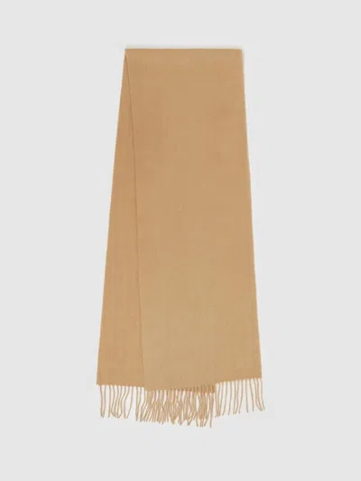 Reiss Soft Camel Picton Wool And Cashmere Scarf In Brown