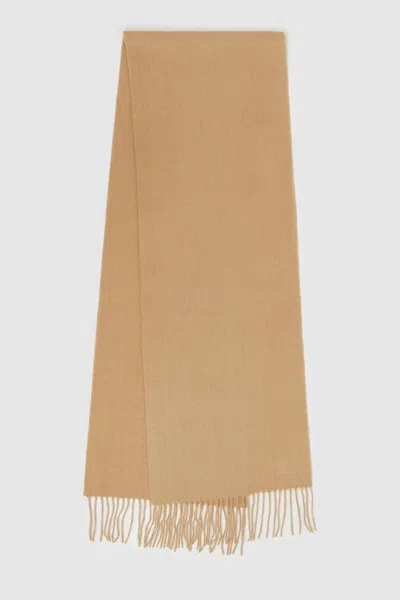 Reiss Soft Camel Wool And Cashmere Scarf In Soft Camel