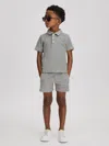 Reiss Soft Grey 3-9 Yrs Towelling Drawstring Shorts In Gray