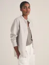 Reiss Linen Ribbed Trim Shirt In Neutral
