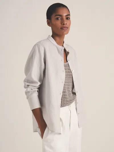 Reiss Soft Grey | Les 100 Ciels Linen Shirt In Gray