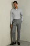 Reiss Soft Grey Melange Twin-pocket Button-through Overshirt In Soft Grey Melange